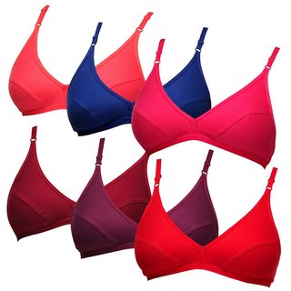 Sparkle Multicolor Non-Padded Bra Combo (Pack of 6)