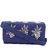 TARUSA Blue Suede Embroidered Motif Sling Bag For Women