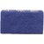 TARUSA Blue Suede Embroidered Motif Sling Bag For Women