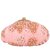 TARUSA Pink Blush Net Abstract Embroidery Clutch For Women