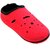 Neska Moda Premium Radon Quality Reversible Unisex Foot Cover Socks Free Size Cotton Made Red and Black Color S35