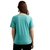 Miss Chase Women's Turquoise Blue Round Neck Half Sleeve Solid Knotted Textured Top