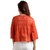 Miss Chase Women's Orange Round Neck Half Sleeve Solid Front Slit Knotted Top