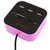 techdeal All In One COMBO 3 Port With Multi Card Reader USB Hub ( Pink)