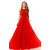 Dwarkesh Fashion red gown Net Dress Material (red chandani)