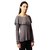 Women's Grey Round Neck Full Sleeves Solid Ruffled Top