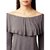 Women's Grey Round Neck Full Sleeves Solid Ruffled Top