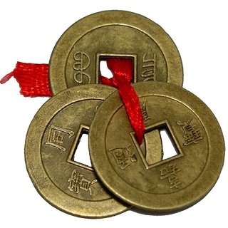 Yuvi Shoppe Feng Shui 3 Pcs Coin Set Showpiece - 2.5 cm.