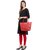 TARUSA Red Faux Leather Snake Work Tote Bag For Women