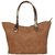 TARUSA Coffee Brown Faux Leather Abstract Tote Bag For Women