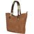 TARUSA Coffee Brown Faux Leather Abstract Tote Bag For Women