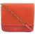 TARUSA Orange  Faux Leather Snake Work Sling Bag For Women