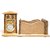 Crownlit 6 in 1 Wooden Desk Organizer, 2 Pens Stand,1 Calendar,2 Card Holder Slot,1 Table Clock