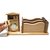 Crownlit 6 in 1 Wooden Desk Organizer, 2 Pens Stand,1 Calendar,2 Card Holder Slot,1 Table Clock