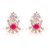 GehnaVille Designer Gold Plated Metal Alloy Double Peacock American Diamond and Ruby Pendant Set With Chain For Women And Girls.