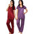 RamE Purple and Mahroon top and Pajama , Satin Night Suit  ,Night Dress