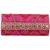 TARUSA Pink Brocade Geometric Brocade Pattern Clutch For Women