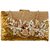 TARUSA Beige Suede Floral Hand Embroidery Clutch Box For Women