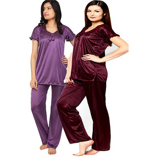 Night Wear Combo pack  Purple and Coffee