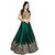 Dwarkesh fashion green taffeta silk Semi Stichhed Lehenga and unstitched blouse with dupatta(minaxi)