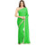 B Bella Creation Green Georgette,Brocade Plain Saree With Blouse