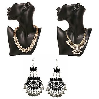Combo of 2 oxidised  beads  necklace + oxidised earring