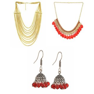Combo of 2   beads  necklace + jhumki earring
