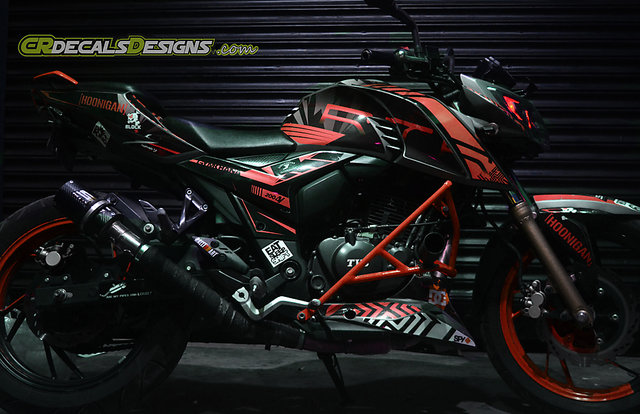 Buy CR Decals APACHE RTR 200 4v Custom Decals/Stickers HONIGAN Edition ...
