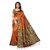 Fabwomen Orange Tussar Silk Floral Saree With Blouse