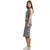 Women's Black and White Round Neck Sleeveless Striped Bodycon Dress