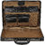 Charpe Black Leather Expandable Attache Brief Case Hard Sided with Combination Locks