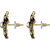 Asmitta Astonishing Flower Design Gold Plated Oxidized Studs Earring For Women