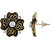 Asmitta Astonishing Flower Design Gold Plated Oxidized Studs Earring For Women