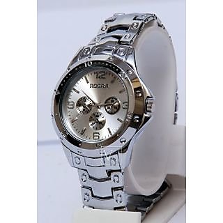 ROSRA Quartz Chronograph Silver Round Dial Men's Watch Gp101