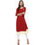 Janasya Women's Red Solid Crepe A-Line Kurti