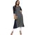 Janasya Women's Navy Blue Printed Crepe A-Line Kurti