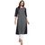 Janasya Women's Navy Blue Printed Crepe A-Line Kurti