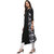 Janasya Women's Black Printed Crepe A-Line Kurti