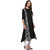 Janasya Women's Black Printed Crepe A-Line Kurti