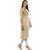 Janasya Women's Beige Printed Crepe Straight Kurti