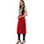 Janasya Women's Red Printed Crepe Straight Kurti
