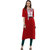 Janasya Women's Red Printed Crepe Straight Kurti