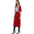 Janasya Women's Red Printed Crepe Straight Kurti