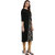 Janasya Women's Black Foil Printed Crepe Straight Kurti