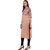 Janasya Women's Peach Printed Crepe Straight Kurti