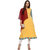 Janasya Women's Yellow Solid Crepe A-Line Kurti