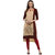 Janasya Women's Beige Printed Crepe High Low Hemline Kurti