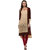 Janasya Women's Beige Printed Crepe High Low Hemline Kurti