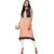 Janasya Women's Peach Solid Crepe A-Line Kurti