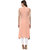 Janasya Women's Peach Solid Crepe A-Line Kurti